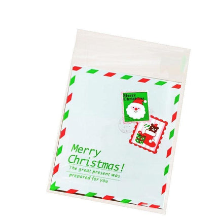 100x Christmas Cellophane Bag Party Favour Cookie Sweet Candy Biscuit Gift Bags - Aimall