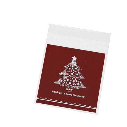 100x Christmas Cellophane Bag Party Favour Cookie Sweet Candy Biscuit Gift Bags - Aimall