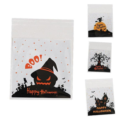 100pcs Candy Bag Gift Cookie Bags Halloween Decor Snack Plastic Packaging BagsAU - Aimall