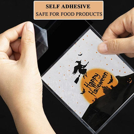 100pcs Candy Bag Gift Cookie Bags Halloween Decor Snack Plastic Packaging BagsAU - Aimall