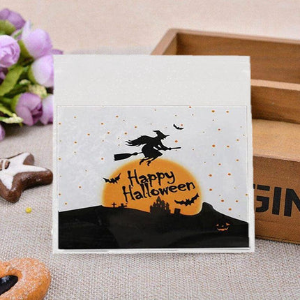 100pcs Candy Bag Gift Cookie Bags Halloween Decor Snack Plastic Packaging BagsAU - Aimall