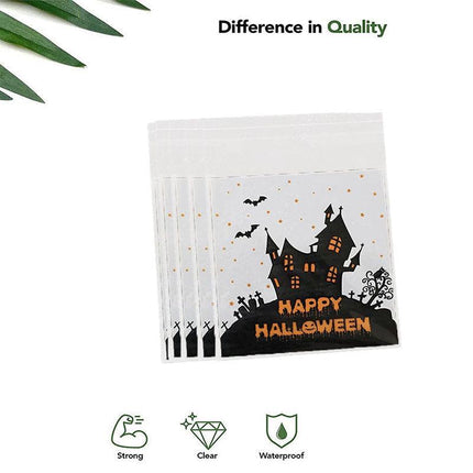 100pcs Candy Bag Gift Cookie Bags Halloween Decor Snack Plastic Packaging BagsAU - Aimall