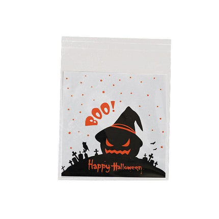 100pcs Candy Bag Gift Cookie Bags Halloween Decor Snack Plastic Packaging BagsAU - Aimall