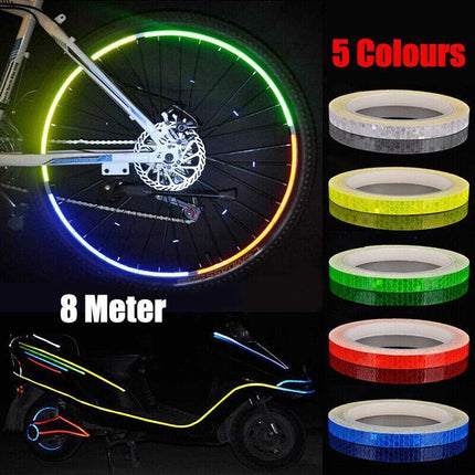 Hi-Vis Reflective Tape for Bicycles, Cars, Bikes - 1cm Wide x 8m Long AU STOCK - Aimall