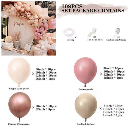 Retro Pink Balloon Arch Kit Set Garland Baby Shower Birthday Wedding Party Decor - Aimall