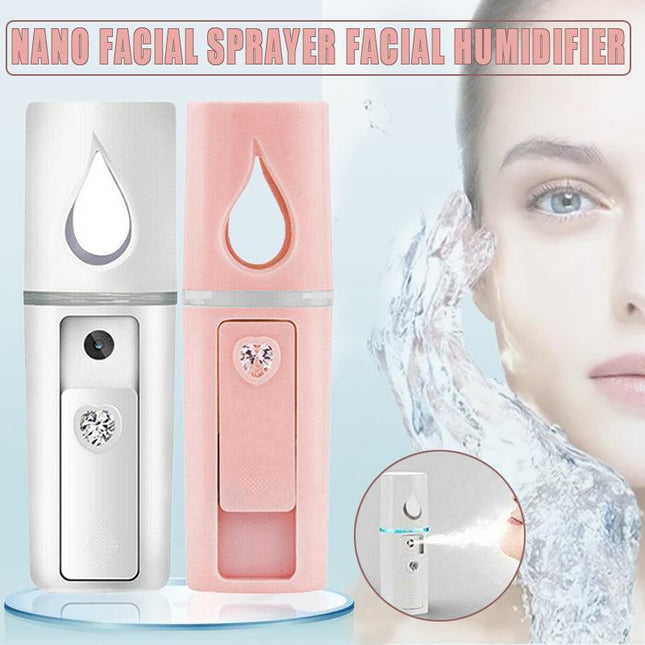 L2 Mini Nano Facial Mister with Top Mirror Rechargeable Cool Mist Sprayer AU - Aimall