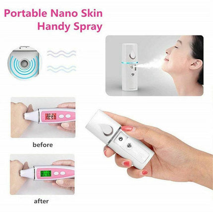 L2 Mini Nano Facial Mister with Top Mirror Rechargeable Cool Mist Sprayer AU - Aimall
