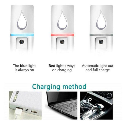 L2 Mini Nano Facial Mister with Top Mirror Rechargeable Cool Mist Sprayer AU - Aimall