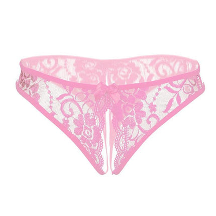 Sexy-Lingerie-Women's-Crotchless-Thongs-Panties-G-String-Underwear-Women-Lace-AU - Aimall