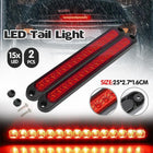 2x 15 LED Tail Light Trailer Truck Caravan UTE Reverse Light Bar Ultra-Slim Lamp - Aimall