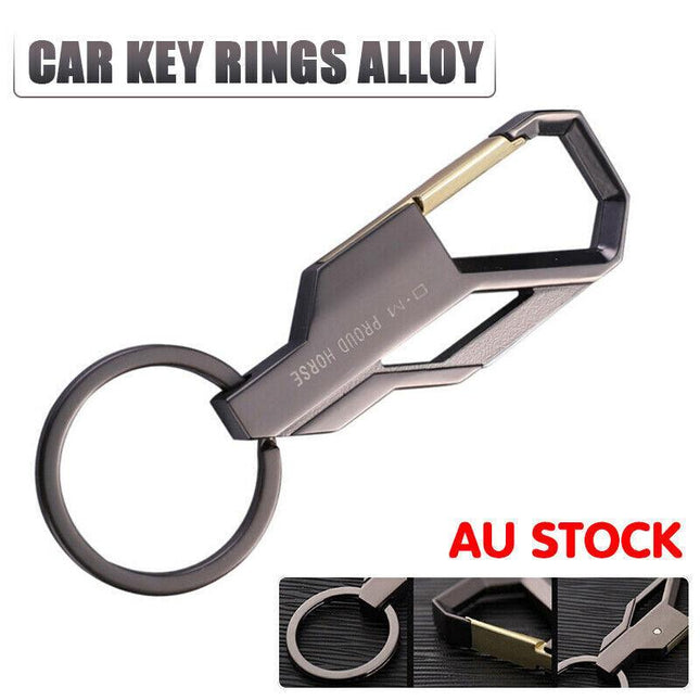 Stylish Metal Car Key Rings Alloy Chain Heavy Duty Gift Keyring Keychain Holder - Aimall