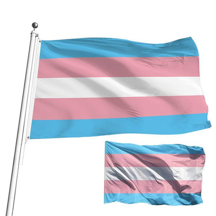 Transgender LARGE Flag 90x150 cm Trans Pride LGBT Lesbian Gay rainbow Mardi Gras - Aimall