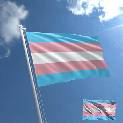 Transgender LARGE Flag 90x150 cm Trans Pride LGBT Lesbian Gay rainbow Mardi Gras - Aimall