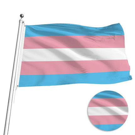 Transgender LARGE Flag 90x150 cm Trans Pride LGBT Lesbian Gay rainbow Mardi Gras - Aimall