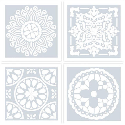 16 Pack Mandala Painting Stencils Drawing Dot Templates For Floor Wall DIY Decor - Aimall