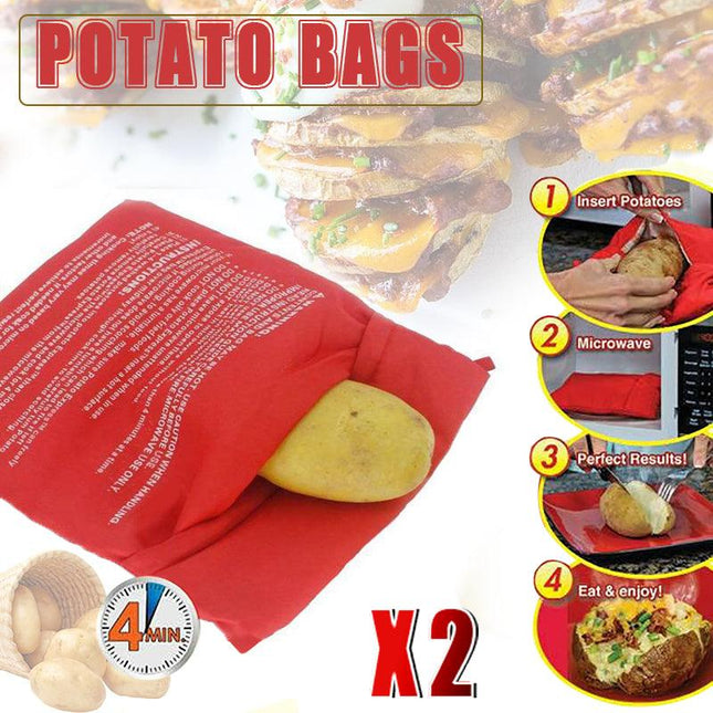 2x Microwave Baked Potato Corn Cooking Bag Reusable Washable Corn Cooker Express - Aimall