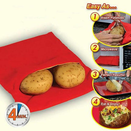 2x Microwave Baked Potato Corn Cooking Bag Reusable Washable Corn Cooker Express - Aimall