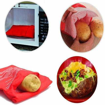 2x Microwave Baked Potato Corn Cooking Bag Reusable Washable Corn Cooker Express - Aimall