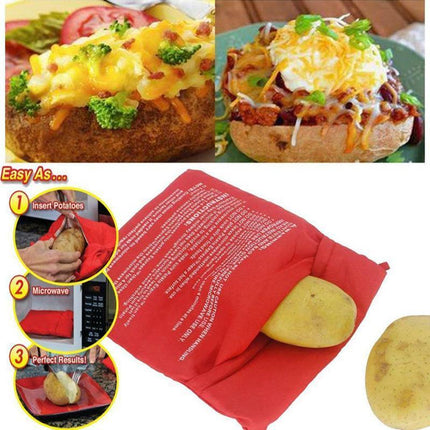 2x Microwave Baked Potato Corn Cooking Bag Reusable Washable Corn Cooker Express - Aimall