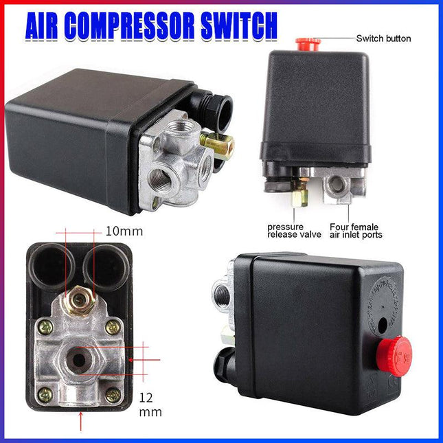 Air Compressor Pressure Switch Control Valve Replacement Parts 90-125 PSI 240V - Aimall