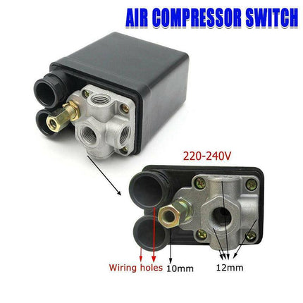 Air Compressor Pressure Switch Control Valve Replacement Parts 90-125 PSI 240V - Aimall