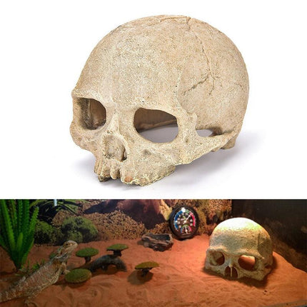 Artificial Fake Skull Head Bone Aquarium Ornament Fish Tank Decoration - Aimall