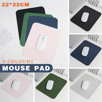 PU Leather Gaming Mouse Pad Desk Mat Anti-slip Speed Mousepad 22x22cm Waterproof - Aimall