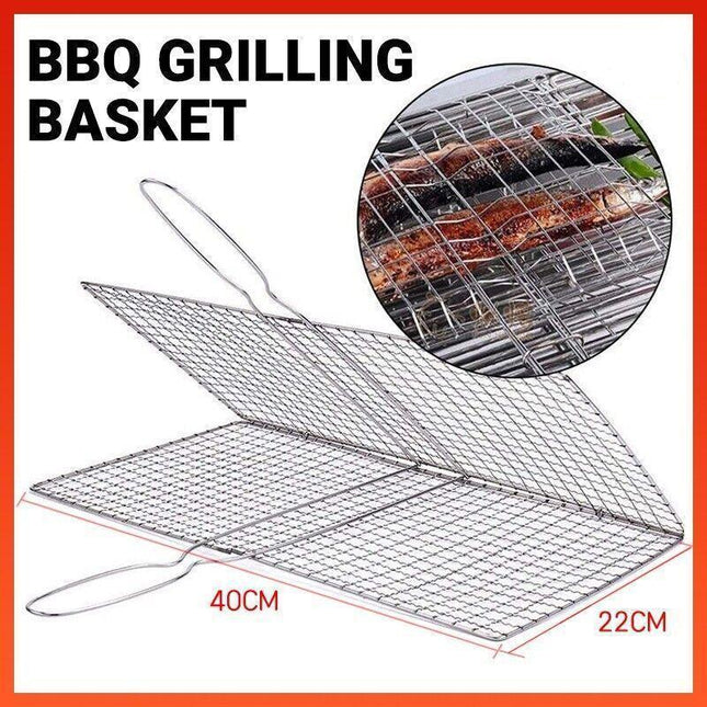 BBQ Fish Grilling Basket Grill Camping Net Meat Vegetable Cooking Kitchen Tool - Aimall