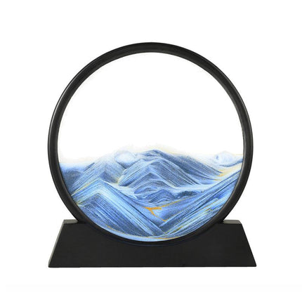 Moving Sand Art Picture Round Glass Quicksand Painting 3D Deep Sea Sandscape AU - Aimall