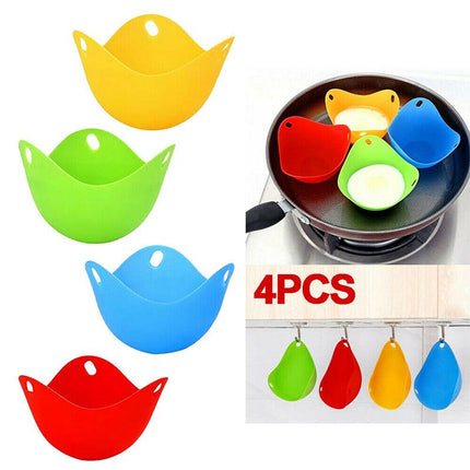 4Pcs Silicone Egg Poacher Poaching Pods Pan Poached Cups Moulds For Kitchen AU - Aimall