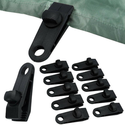 10PCS Awning Tarp Tent Clips Canvas Clamps Heavy Duty Camping Survival Grip Tool - Aimall