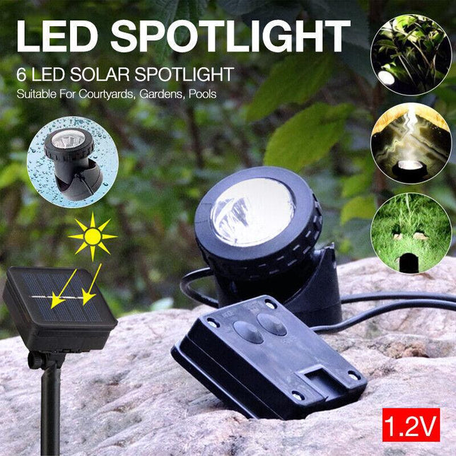 1X AU Solar Powered 6LED Outdoor Garden Landscape Yard Spot Light Lamp Spotlight - Aimall