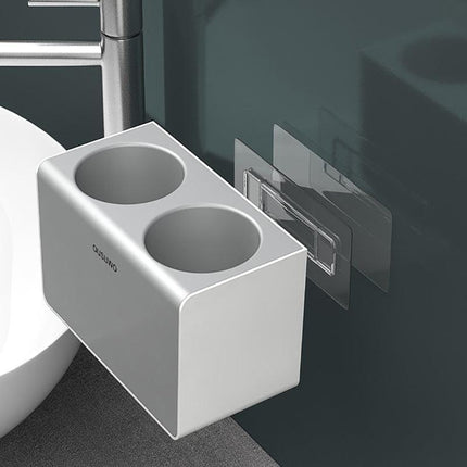 Hair Dryer Holder Storage Rack Curling Shelf Cup Bathroom Organizer Adhesive AU - Aimall