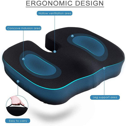 Orthopaedic Memory Foam Seat Cushion Support Back Pain Chair Pillow Car Coccyx - Aimall