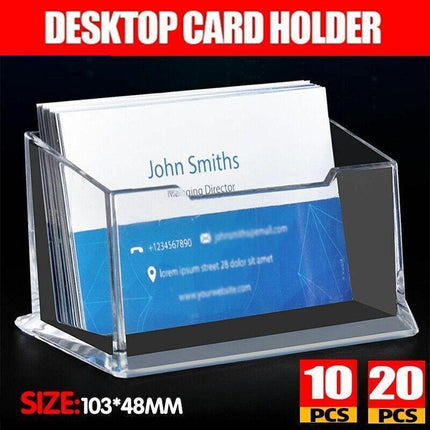 10 X Clear Desktop Business Card Holder Display PMMA Stand Plastic Desk Shelf AU - Aimall
