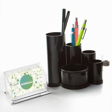 10 X Clear Desktop Business Card Holder Display PMMA Stand Plastic Desk Shelf AU - Aimall