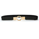Waistband Stretch Belt Waist Belts Wide Waistband Gold Buckle Elastic Waist Belt - Aimall