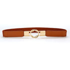 Waistband Stretch Belt Waist Belts Wide Waistband Gold Buckle Elastic Waist Belt - Aimall