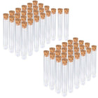 50/100X Clear Plastic Test Tube With Wooden Cork Stopper Wedding Favors Bottles - Aimall