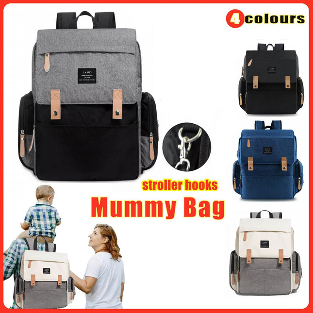 2022 GENUINE LAND Multifunctional Baby Diaper Backpack Changing Bag Nappy Mummy - Aimall