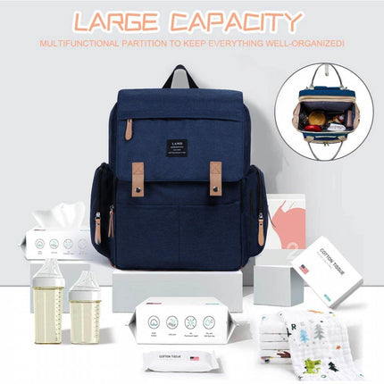 2022 GENUINE LAND Multifunctional Baby Diaper Backpack Changing Bag Nappy Mummy - Aimall