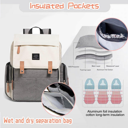 2022 GENUINE LAND Multifunctional Baby Diaper Backpack Changing Bag Nappy Mummy - Aimall