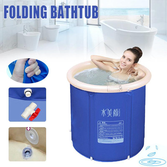 Folding Bathtub Portable PVC Foldable Water Tub Place Room Spa Bath Tub Adult AU - Aimall