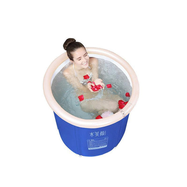 Folding Bathtub Portable PVC Foldable Water Tub Place Room Spa Bath Tub Adult AU - Aimall