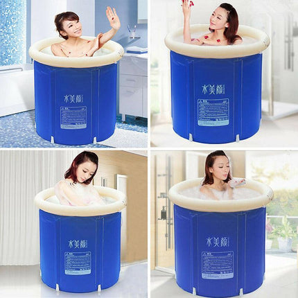 Folding Bathtub Portable PVC Foldable Water Tub Place Room Spa Bath Tub Adult AU - Aimall