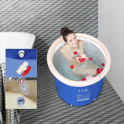 Folding Bathtub Portable PVC Foldable Water Tub Place Room Spa Bath Tub Adult AU - Aimall