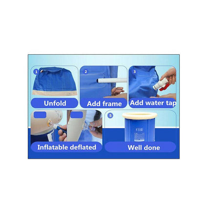 Folding Bathtub Portable PVC Foldable Water Tub Place Room Spa Bath Tub Adult AU - Aimall