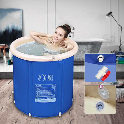 Folding Bathtub Portable PVC Foldable Water Tub Place Room Spa Bath Tub Adult AU - Aimall