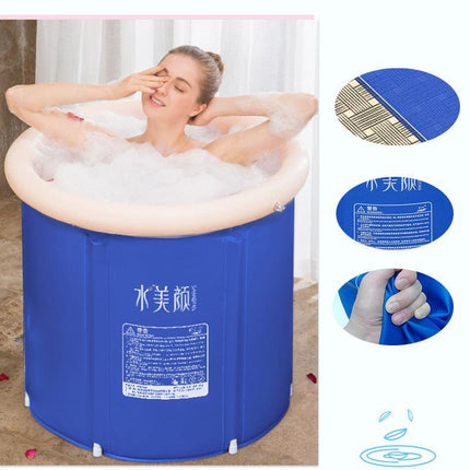 Folding Bathtub Portable PVC Foldable Water Tub Place Room Spa Bath Tub Adult AU - Aimall