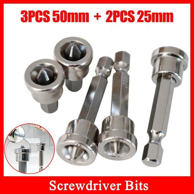 5PCS Magnetic Positioning Screwdriver Bits 25mm*2/50mm*3 Screw Positioning Bits - Aimall